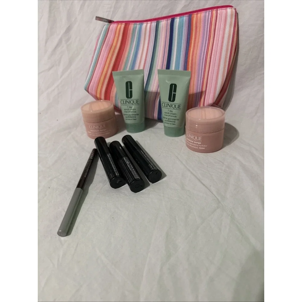 Clinique Lot Of 9 Stocking‎ Stuffers All New Scrubs Make Up Bag